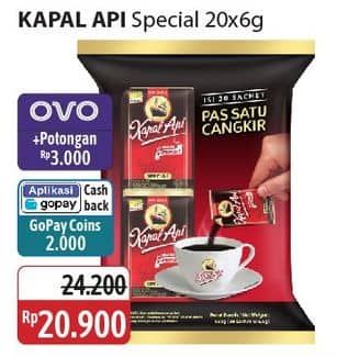 Promo Harga Kapal Api Kopi Bubuk Special per 20 sachet 6 gr - Alfamidi