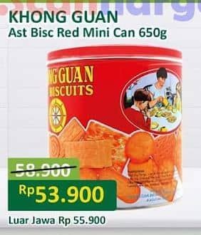 Promo Harga Khong Guan Assorted Biscuit Red Mini 650 gr - Alfamart