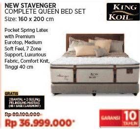 Promo Harga King Koil New Stavenger Complete Queen Bed Set 160x200cm  - COURTS