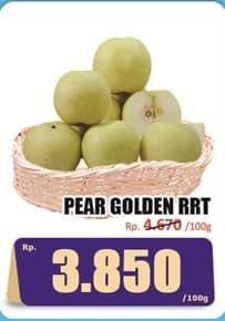 Promo Harga Pear Golden RRT per 100 gr - Hari Hari