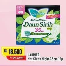 Promo Harga Laurier Natural Clean Night Wing 35cm 12 pcs - Alfamart