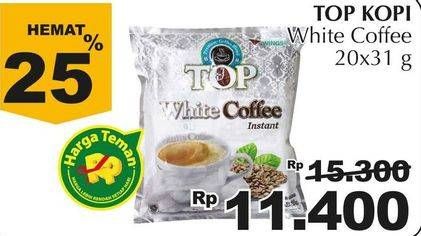 Promo Harga Top Coffee White Coffee per 20 sachet 31 gr - Giant