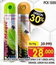 Promo Harga Force Magic Insektisida Spray Green Apple, Orange, Lemon 600 ml - Superindo