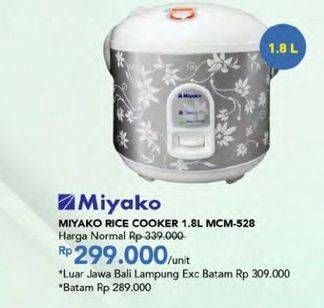 Promo Harga MIYAKO MCM 528 | Magic Com  - Carrefour