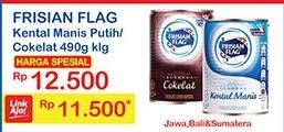 Promo Harga FRISIAN FLAG Susu Kental Manis Putih, Cokelat 490 gr - Indomaret