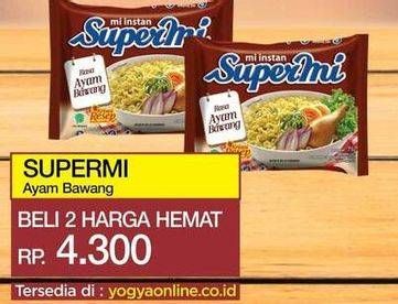 Promo Harga SUPERMI Mi Instan Ayam Bawang per 2 pcs - Yogya