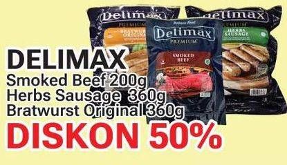 Promo Harga Delimax Smoked Beef/Delimax Herbs Sausage/Delimax Bratwurst   - Yogya