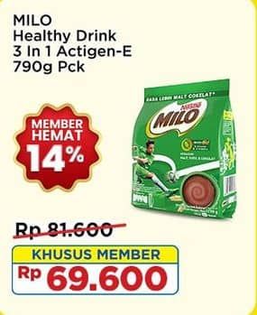 Promo Harga Milo ActivGo 3in1 800 gr - Indomaret