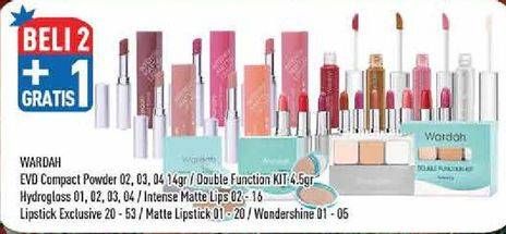 Promo Harga WARDAH Double Function Kit/Hydrogloss/Intense Matte Lipstick/Exclusive Lipstick/Matte Lipstick/Wonder Shine Clear Ice  - Hypermart