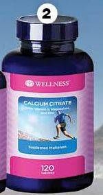 Promo Harga WELLNESS Calcium Citrate 120 pcs - Guardian