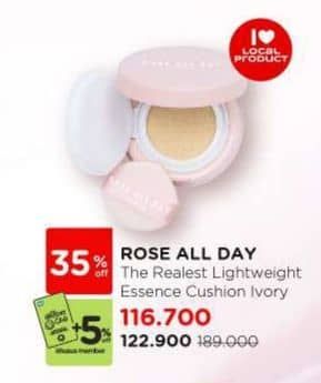 Promo Harga Rose All Day The Realest Lightweight Essence Cushion  - Watsons