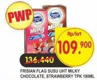 Promo Harga FRISIAN FLAG Susu UHT Milky Chocolate, Strawberry 180 ml - Superindo