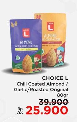 Promo Harga Choice L Almond Coated Chili, Natural Roasted, Garlic 80 gr - Lotte Grosir