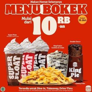 Promo Harga BURGER KING Menu Bokek  - Burger King