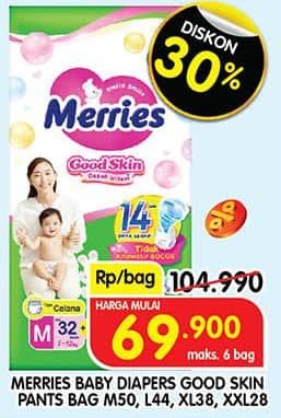 Promo Harga Merries Pants Good Skin M50, L44, XL38, XXL28 28 pcs - Superindo