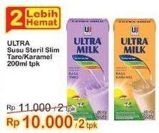 Promo Harga Ultra Milk Susu UHT Taro, Karamel 200 ml - Indomaret