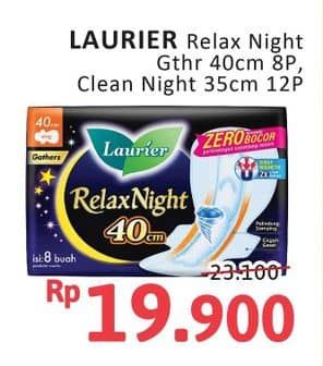 Promo Harga Laurier Relax Night Gathers 40cm, 35cm 8 pcs - Alfamidi