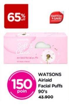 Promo Harga Watsons Air-laid Facial Puff 90 pcs - Watsons