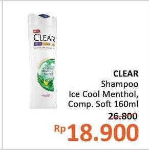 Promo Harga CLEAR Shampoo Ice Cool Menthol, Complete Soft Care 160 ml - Alfamidi