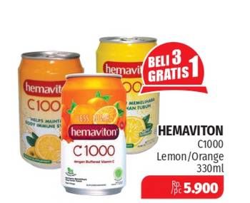 Promo Harga HEMAVITON C1000 Lemon, Orange 330 ml - Lotte Grosir