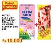 ULTRA MILK Susu Cair Strawberry + CAMPINA Summer Barz