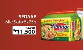 Promo Harga SEDAAP Mie Kuah Soto per 5 pcs 75 gr - Alfamidi