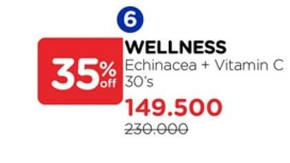 Promo Harga Wellness Echinacea + Vit. C 30 pcs - Watsons