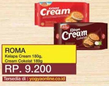 Promo Harga Roma Kelapa Cream Cokelat, Susu Vanila 180 gr - Yogya