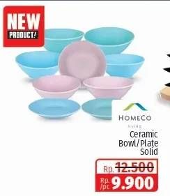 Promo Harga HOMECO Ceramic Bowl/Plate Solid  - Lotte Grosir