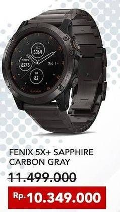 Promo Harga GARMIN Fenix 5X Plus Wearable Sapphire Carbon Gray  - 