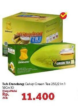 Promo Harga Teh Celup Green Tea 25s / 2 in 1 10x18gr  - Carrefour