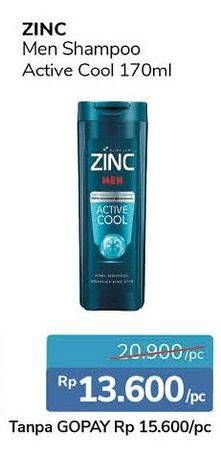 Promo Harga ZINC Men Shampoo Active Cool 170 ml - Alfamidi
