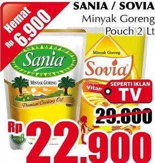 Promo Harga SANIA/ SOVIA Minyak Goreng 2ltr  - Giant