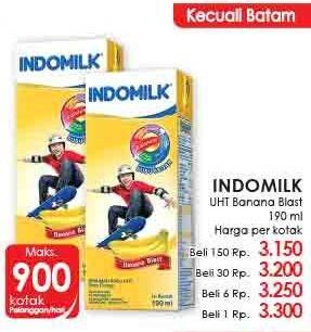 Promo Harga INDOMILK Susu UHT Pisang 190 ml - Lotte Grosir