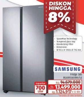 Promo Harga Samsung RS61R5001M9 | Refrigerator Side By Side  - Lotte Grosir