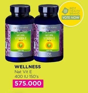 Promo Harga Wellness Natural Vitamin E-400 I.U 150 pcs - Watsons