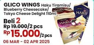 Promo Harga Glico Haku Tiramisu Cup, Blueberry Cheesecake Cup, Tokyo Cheese Delight 110 ml - Indomaret