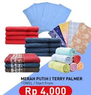 Promo Harga MERAH PUTIH/ TERRY PALMER Towel   - Carrefour