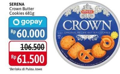 Promo Harga CROWN Original Butter Cookies 681 gr - Alfamidi