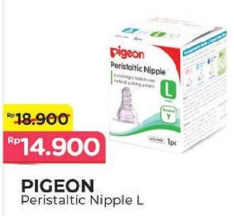Promo Harga PIGEON Peristaltic Nipple Slim Neck L 1 pcs - Alfamart
