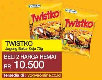 Promo Harga TWISTKO Snack Jagung Bakar Keju Bakar per 2 pouch 70 gr - Yogya