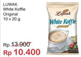 Promo Harga Luwak White Koffie Original per 10 sachet 20 gr - Indomaret