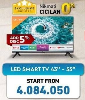 Promo Harga SONY/ LG/ SHARP/ POLYTRON/ TOSHIBA/ PANASONIC/ HISENSE/ TCL LED Smart TV 43" - 55"  - Electronic City