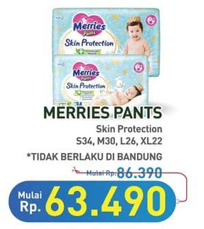 Promo Harga Merries Pants Skin Protection S34, M30, L26, XL22 22 pcs - Hypermart