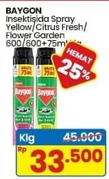 Promo Harga Baygon Insektisida Spray Citrus Fresh, Flower Garden 600 ml - Indomaret