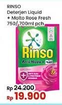 Promo Harga Rinso Liquid Detergent + Molto Pink Rose Fresh 750 ml - Indomaret