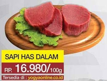 Promo Harga Daging Has Dalam (Tenderloin) per 100 gr - Yogya