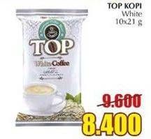 Promo Harga Top Coffee White Coffee per 10 sachet 21 gr - Giant