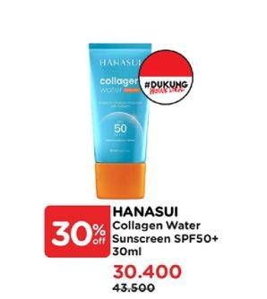 Promo Harga Hanasui Collagen Water Sunscreen SPF 50 30 ml - Watsons