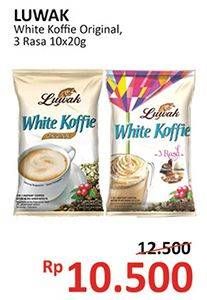 Promo Harga Luwak White Koffie per 10 sachet 20 gr - Alfamidi